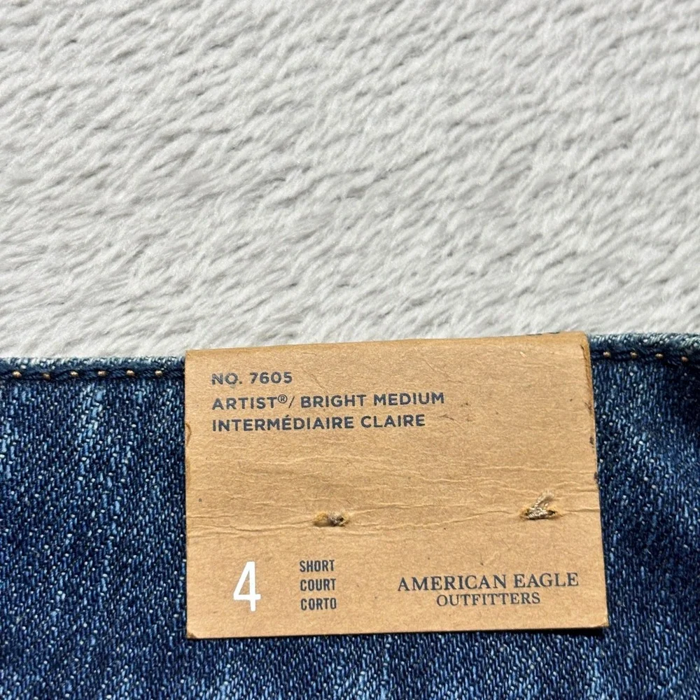 NWT American Eagle Artist Flare Jeans Womens 4 Short Blue Denim Low Rise Stretch - Picture 4 of 8